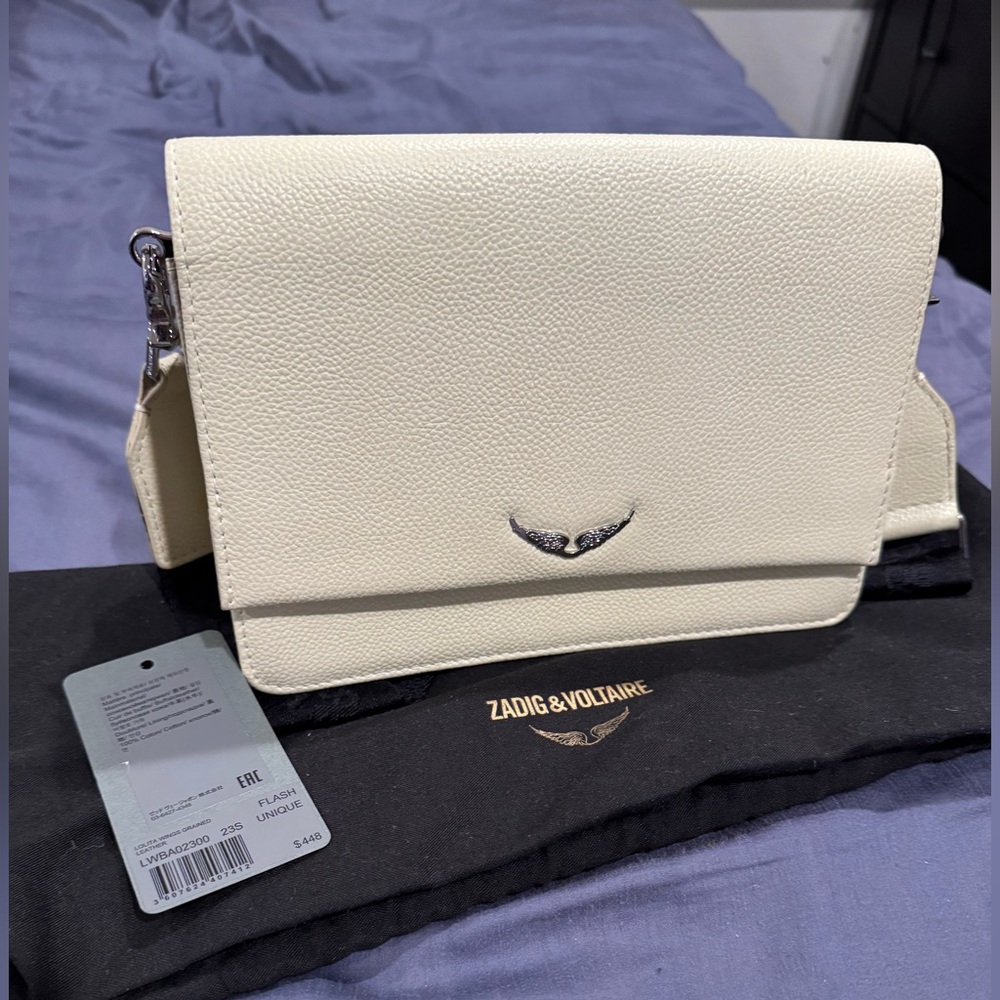Zadig & Voltaire NWT Lolita Leather Ivory Crossbody Bag